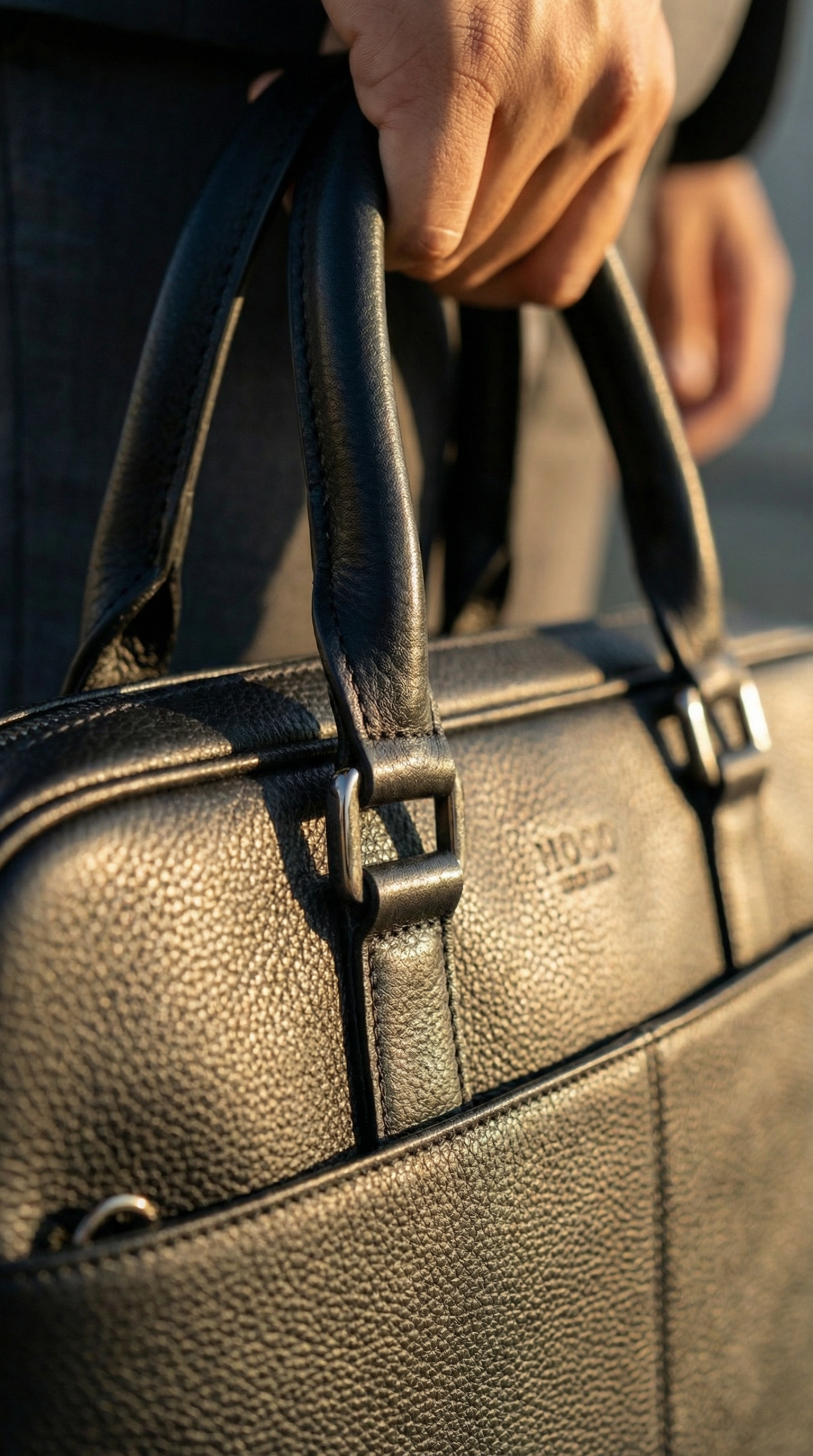 Macro leather product photograph