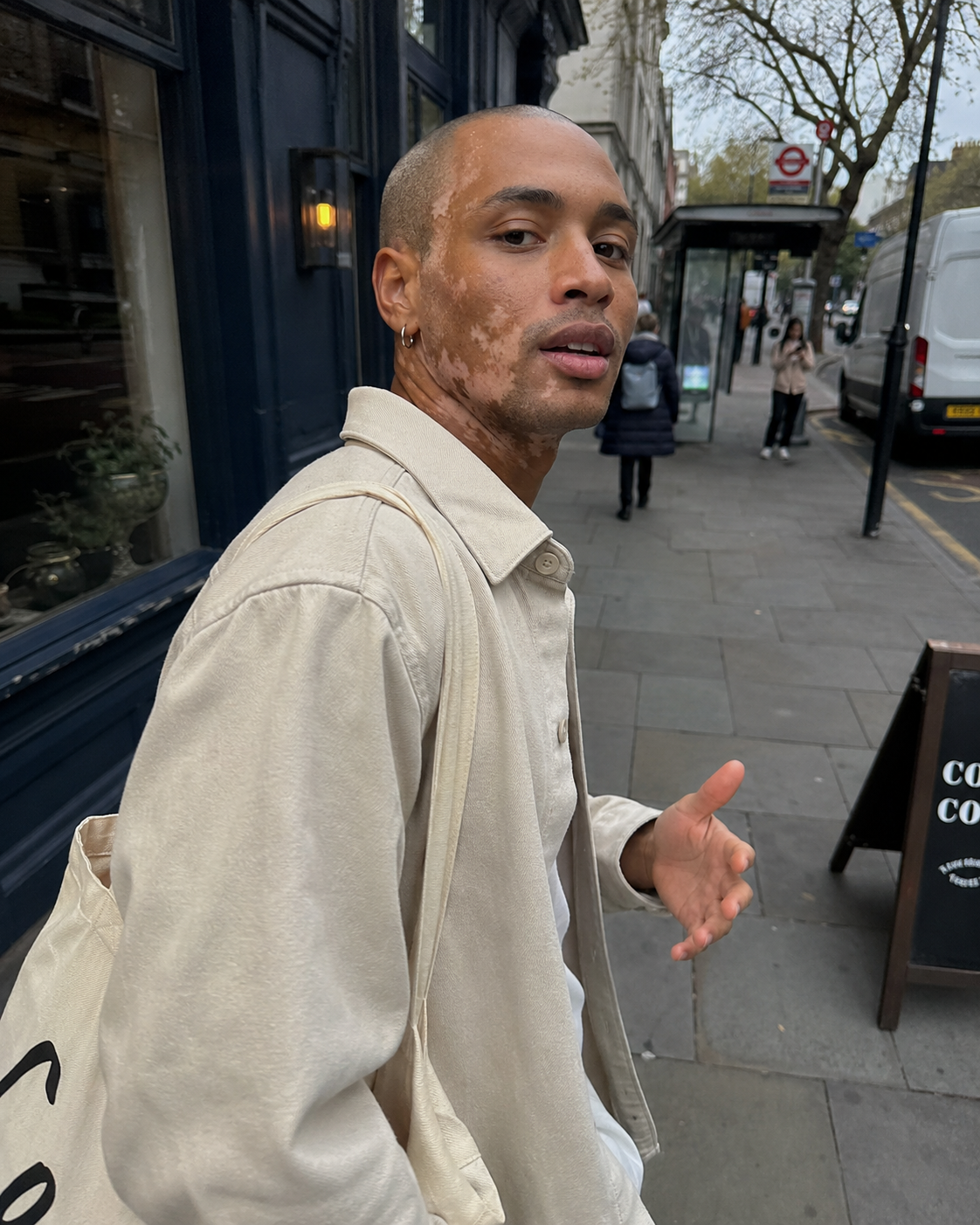 Natural street portrait in London