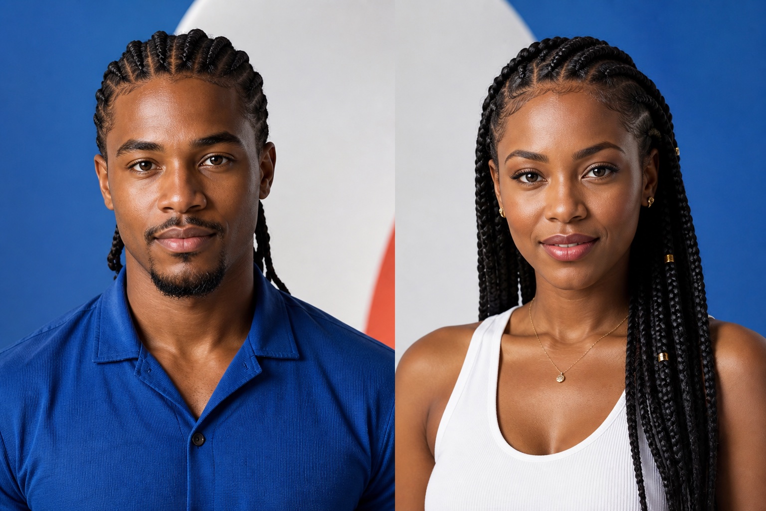 Portraits with professionally styled braids